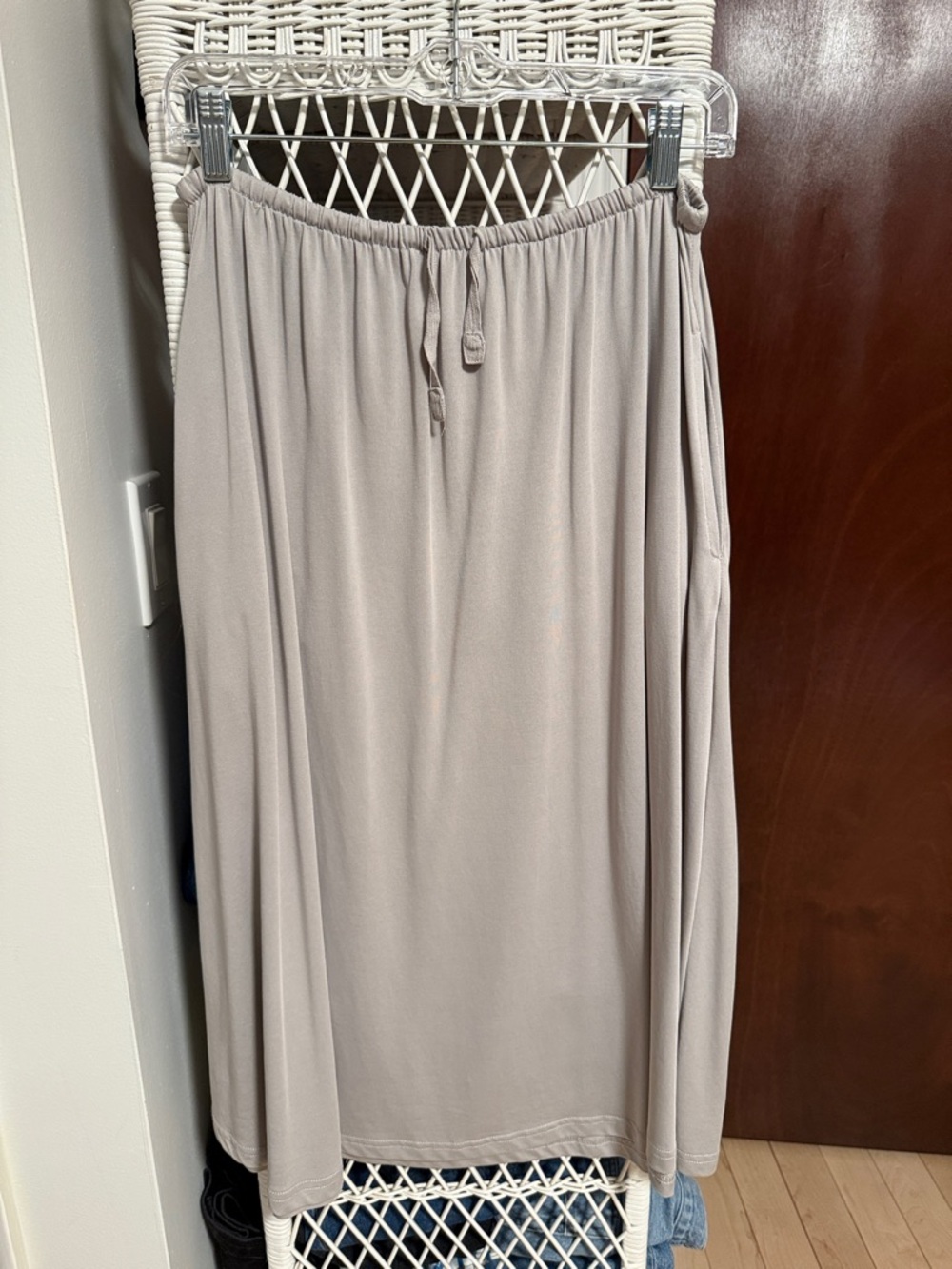 OAK + FORT Taupe Drawstring Maxi Skirt